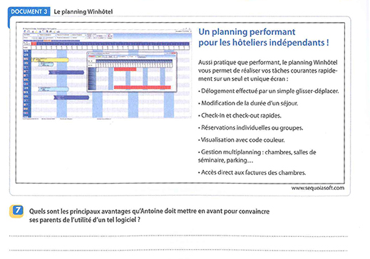 PMS Winhôtel au programme guide nathan lycée hôtelier - Économie et gestion hôtelière