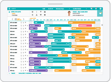 Depuis le planning du PMS Asterio vous pilotez toutes les opérations courantes.