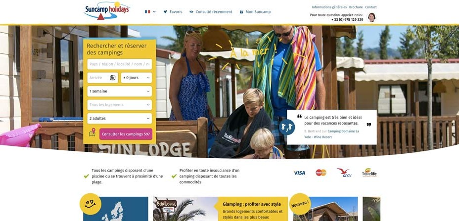 logiciel de reservation Resalys CRS déployé chez suncamp holidays