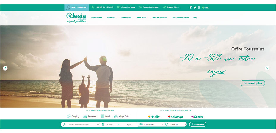 Site internet Odesia Vacances